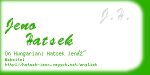 jeno hatsek business card